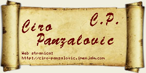 Ćiro Panzalović vizit kartica